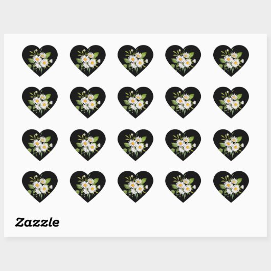 Daisy flower on black background Sticker (Vel)
