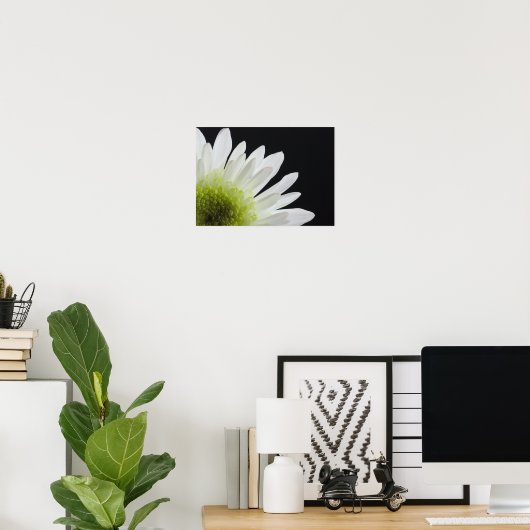 Daisy Flower on Black Poster (Thuiskantoor)