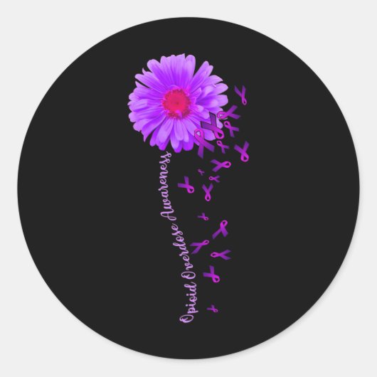 Daisy Flower Opioïde Overdosis Awareness Cadeaus 1 Ronde Sticker (Voorkant)