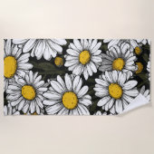 Daisy Flower Pattern Botanical Illustration Strandlaken (Voorkant)