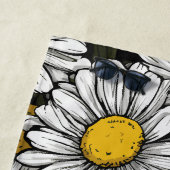 Daisy Flower Pattern Botanical Illustration Strandlaken (In situ)