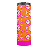 Daisy Flower Pattern Roze & Sinaasappel jaren 70 R Thermosbeker (Achterkant)