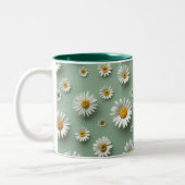 daisy flower pattern tweekleurige koffiemok (Links)