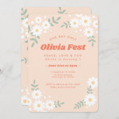 Daisy Flower Peach Kaart (Voorkant / Achterkant)