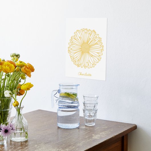 Daisy Flower Personalized Folie Afdrukken (Laag (Keuken))