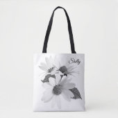 Daisy Flower Personalized Herbruikbare Canvas tas (Voorkant)