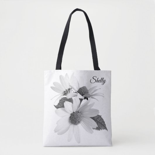 Daisy Flower Personalized Herbruikbare Canvas tas (Voorkant)