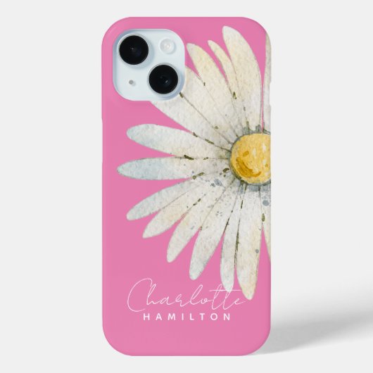 Daisy Flower Persoonlijke naam Case-Mate iPhone Case (Achterkant)