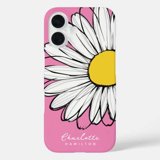 Daisy Flower Persoonlijke naam Case-Mate iPhone Case (Achterkant)