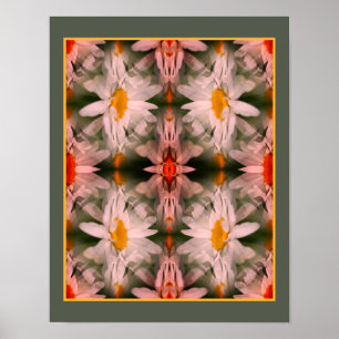 Daisy Flower Petals Vermenigvuldigd Abstract Poster