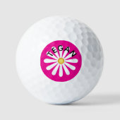 Daisy flower pink background golfballen (Voorkant)