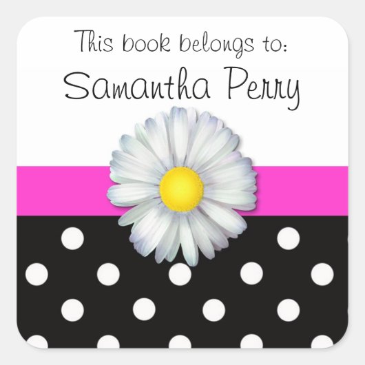 Daisy flower polka dot aanpasbare stickers (Voorkant)