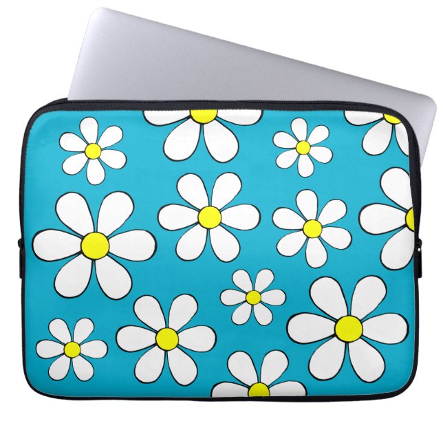 Daisy Flower Power-laptophoes Laptop Sleeve (Voorkant)