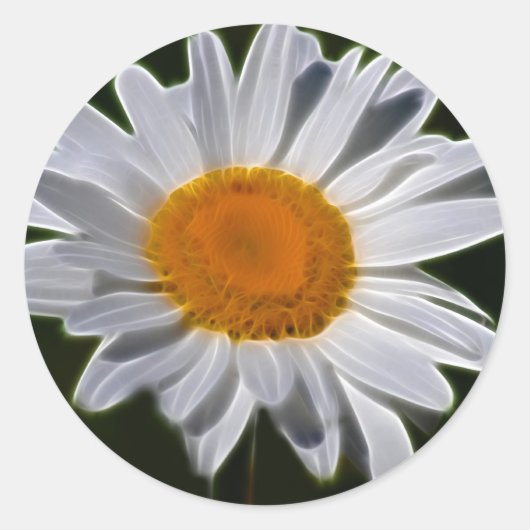 Daisy flower power ronde sticker (Voorkant)