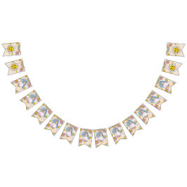 Daisy Flower Rainbow First Birthday Bunting Flags Vlaggetjes