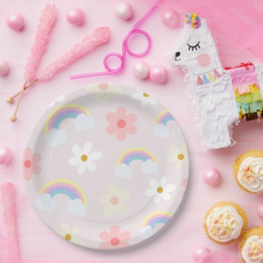 Daisy Flower Rainbow Pink Bord (Feest)