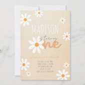 Daisy Flower Retro Verjaardagsfeest Uitnodiging (Voorkant)