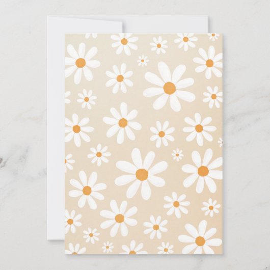 Daisy Flower Retro Verjaardagsfeest Uitnodiging (Achterkant)