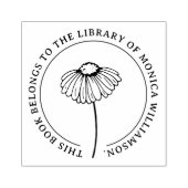  Daisy Flower Round Custom Library Book Rubberstempel (Afrduk)