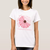 Daisy flower roze lint geloof liefde voor kanker t-shirt (Voorkant)