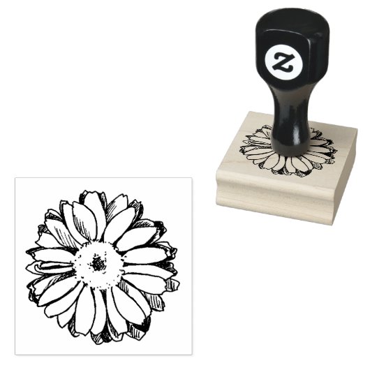 Daisy Flower Rubberstempel (Gestempeld)