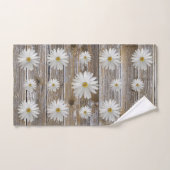 Daisy Flower Rustic Barn Board Bad Handdoek (Handdoek)