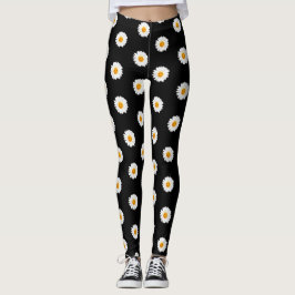 Daisy Flower Smiley Face Leggings