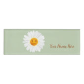 Daisy Flower Smiley Face Naambadge (Voorkant)