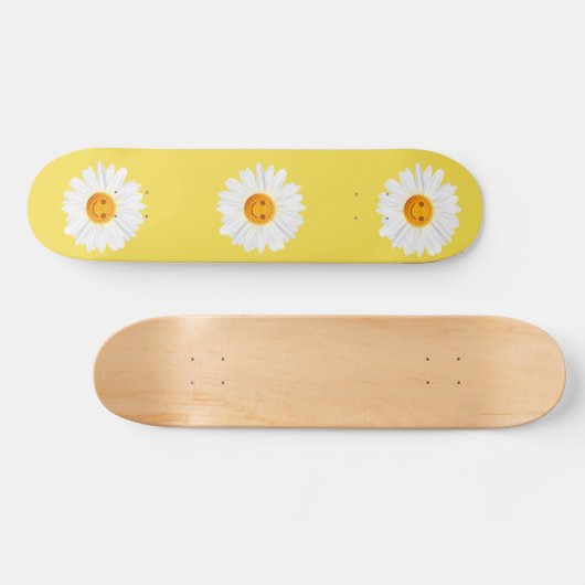 Daisy Flower Smiley Face Persoonlijk Skateboard (Horizontaal)