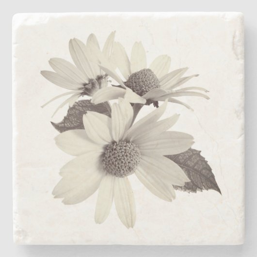 Daisy Flower Stone Onderzetters (Voorkant)