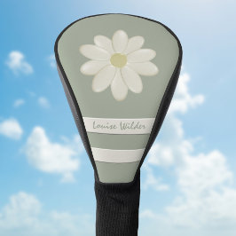 Daisy Flower Stripes Naam Sage Groen Golfheadcover