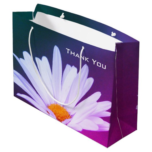 Daisy Flower Tas Stijl Groot Cadeauzakje (Achterkant Gekanteld)