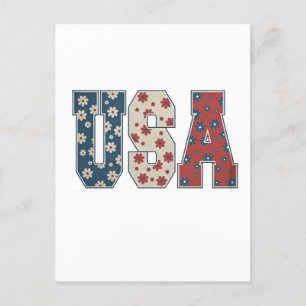 Daisy Flower USA Vlag 4 juli Patriottisch Feestdagenkaart
