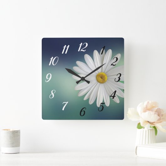 Daisy Flower Vierkante Klok (Huis)