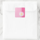 Daisy flower vierkante sticker (Tas)