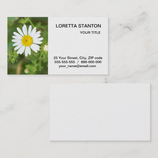 Daisy flower visitekaartje (Voorkant / Achterkant)