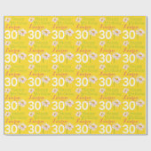 daisy flower voor 30e verjaardag, gele cadeauomsla cadeaupapier (Vlak)