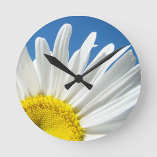 Daisy Flower Wall-klokontwerper Gepersonaliseerd c Ronde Klok