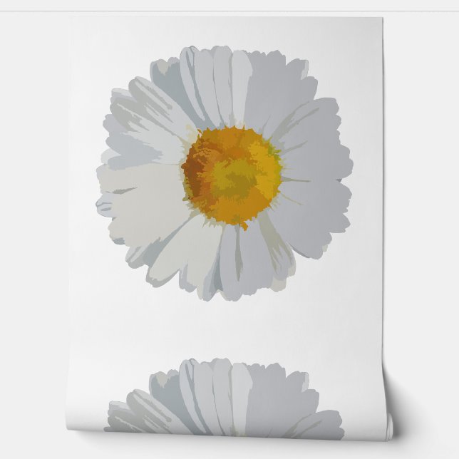 Daisy Flower Waterverf Behang (Afrollen)
