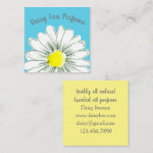 Daisy Flower Yellow Blue Vierkante Visitekaartje (Voorkant / Achterkant)