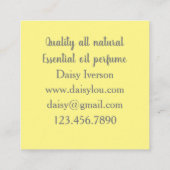 Daisy Flower Yellow Blue Vierkante Visitekaartje (Achterkant)