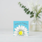 Daisy Flower Yellow Blue Vierkante Visitekaartje (Staand voorkant)