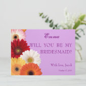 Daisy Flower zal mijn Bridesmaid-uitnodiging zijn Kaart (Staand voorkant)