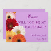 Daisy Flower zal mijn Bridesmaid-uitnodiging zijn Kaart (Voorkant / Achterkant)