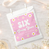 Daisy Flower Zes Groovy Jaren 6e Verjaardagsfeest Bedankzakje (Geknipt)