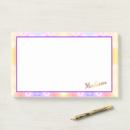 Daisy Flowered Pattern Post-it® Notes (Op bureau)