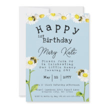 Daisy Flowers 1st Birthday Honey Bee
