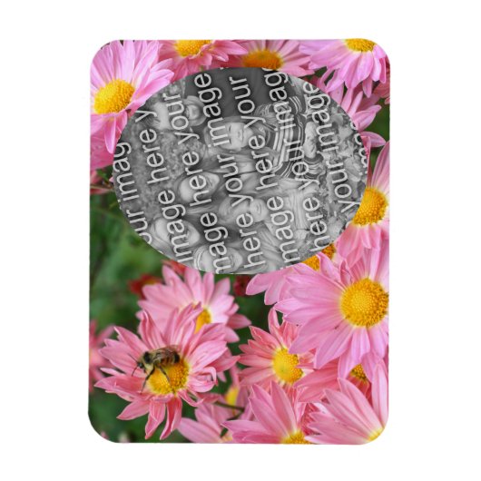 Daisy Flowers and Bumble Bee Lijst Uw foto toevoeg Magneet (Verticaal)