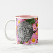 Daisy Flowers and Bumble Bee Lijst Uw foto toevoeg Tweekleurige Koffiemok (Links)