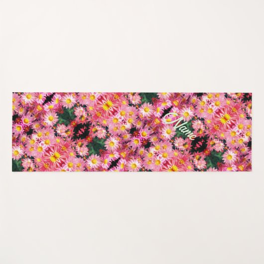 Daisy Flowers and Bumble Bee Personalized Yogamat (Voorkant (horizontaal))